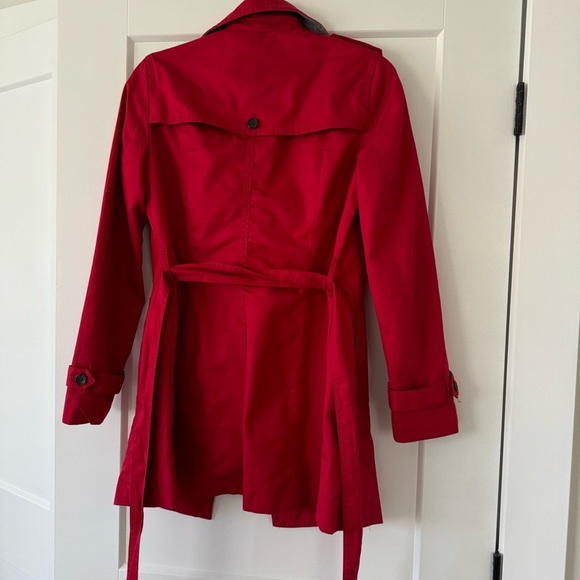 Banana Republic Pop Color Trench Coat Red size XS - Picture 8 of 13
